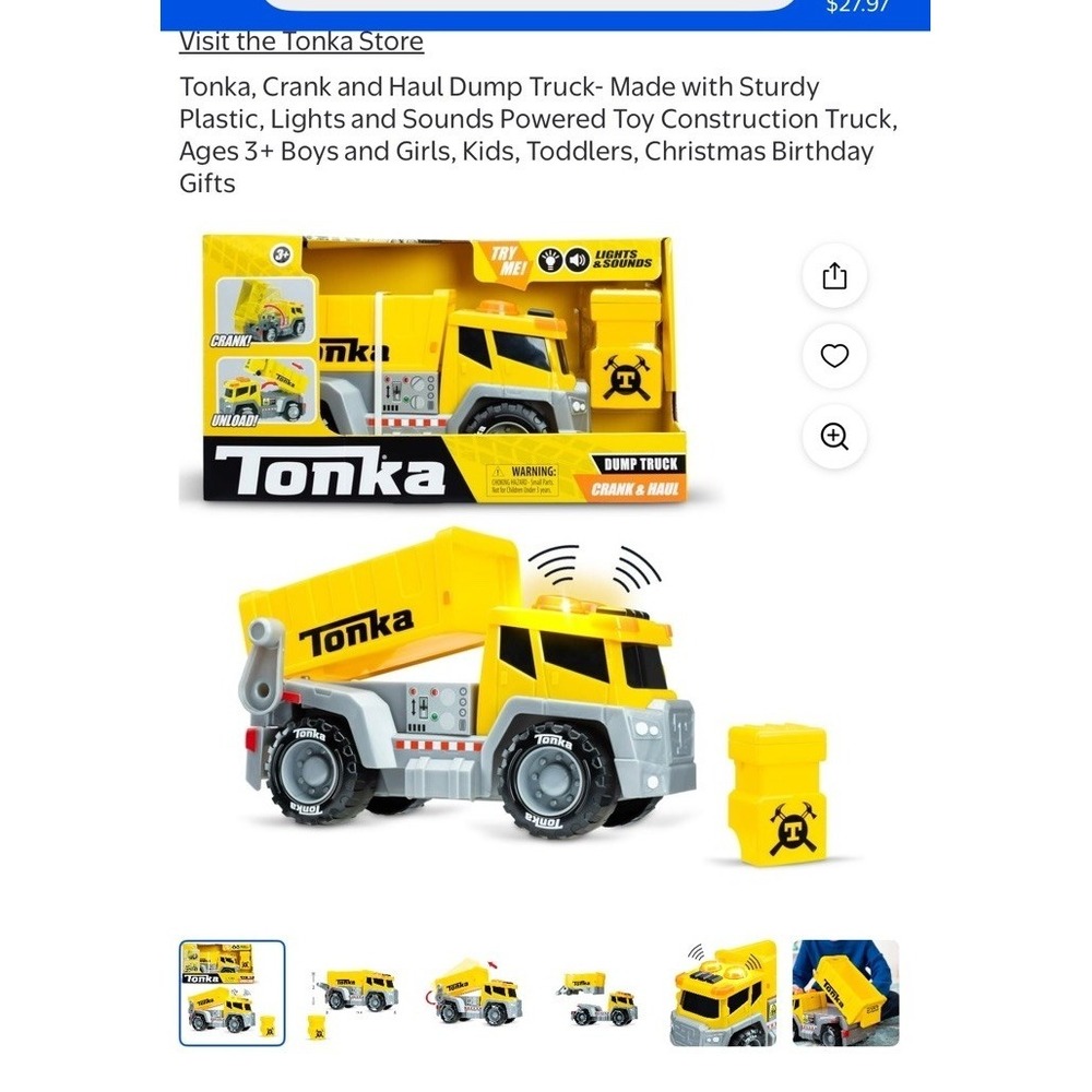 New Tonka Lights And Sounds Crank And Haul Dump Truck